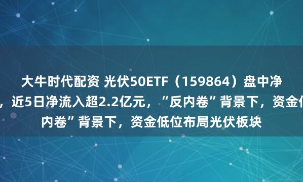 大牛时代配资 光伏50ETF（159864）盘中净流入超4000万份，近5日净流入超2.2亿元，“反内卷”背景下，资金低位布局光伏板块